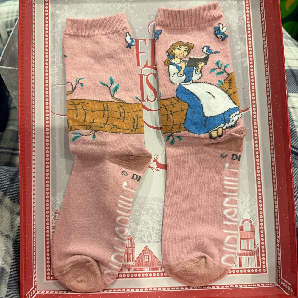 Disney’s Beauty & The Beast Belle Bibliophile Socks (Brand New)